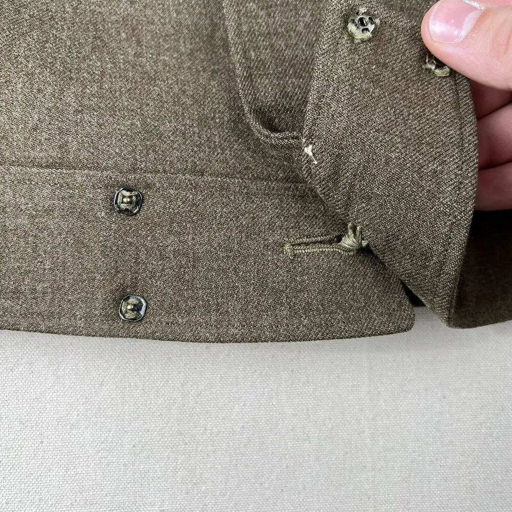 Vintage‎ 50s Wool Serge Olive Drab Jacket Men’s 38R Green Collared Staff Sargent
